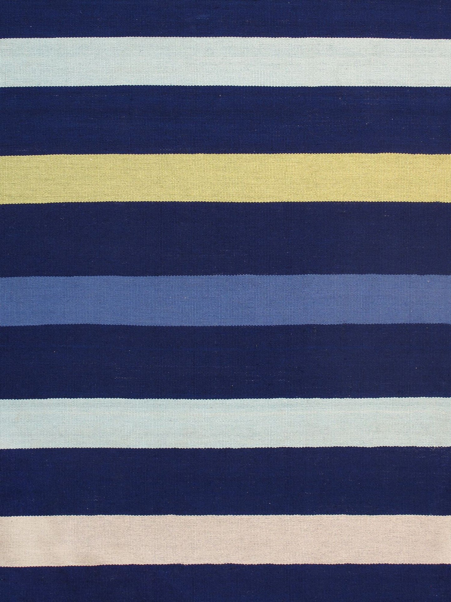 Stripped Colorful Blue Handwoven Indoor/Outdoor Area Rug