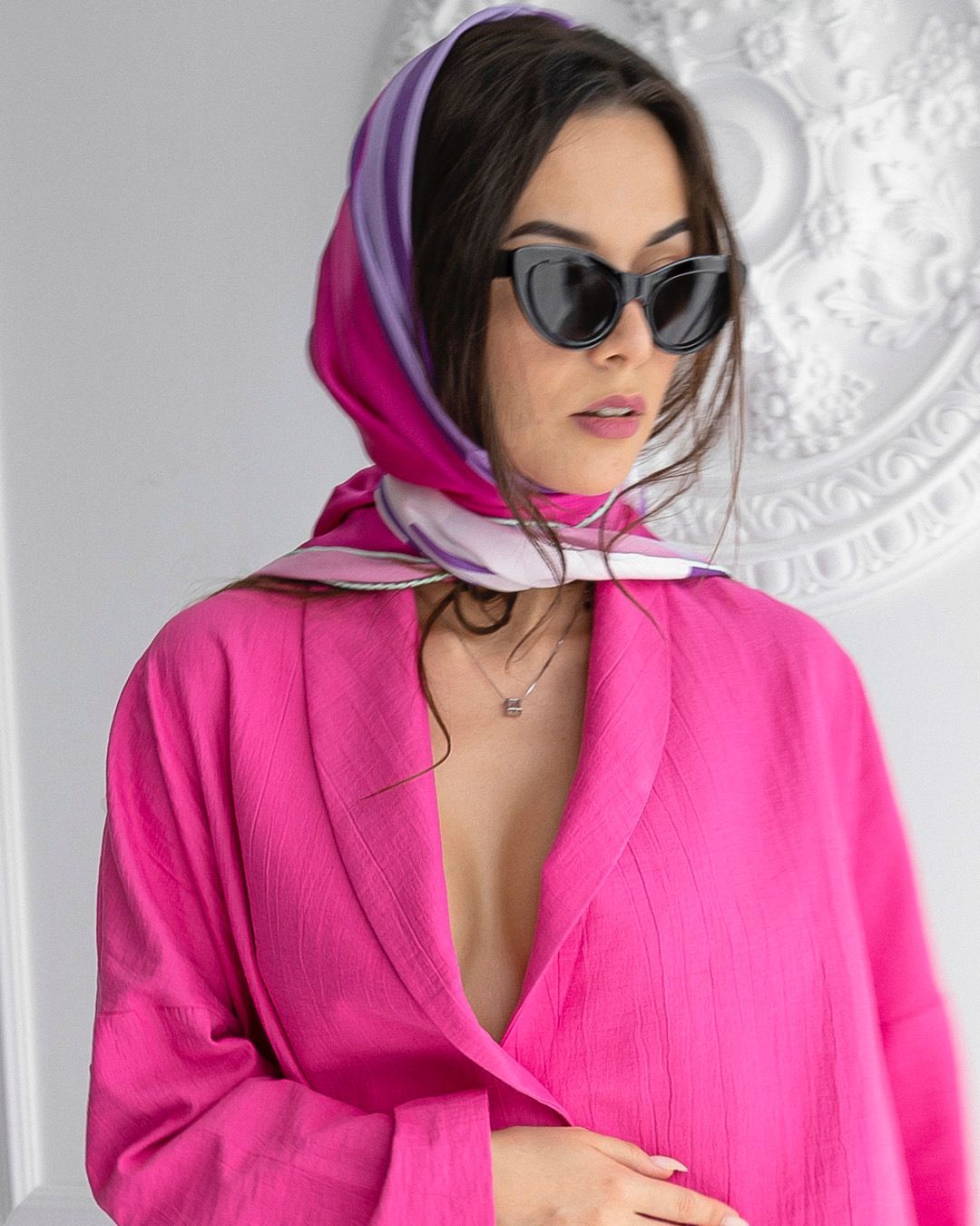 Pink Silk Scarf