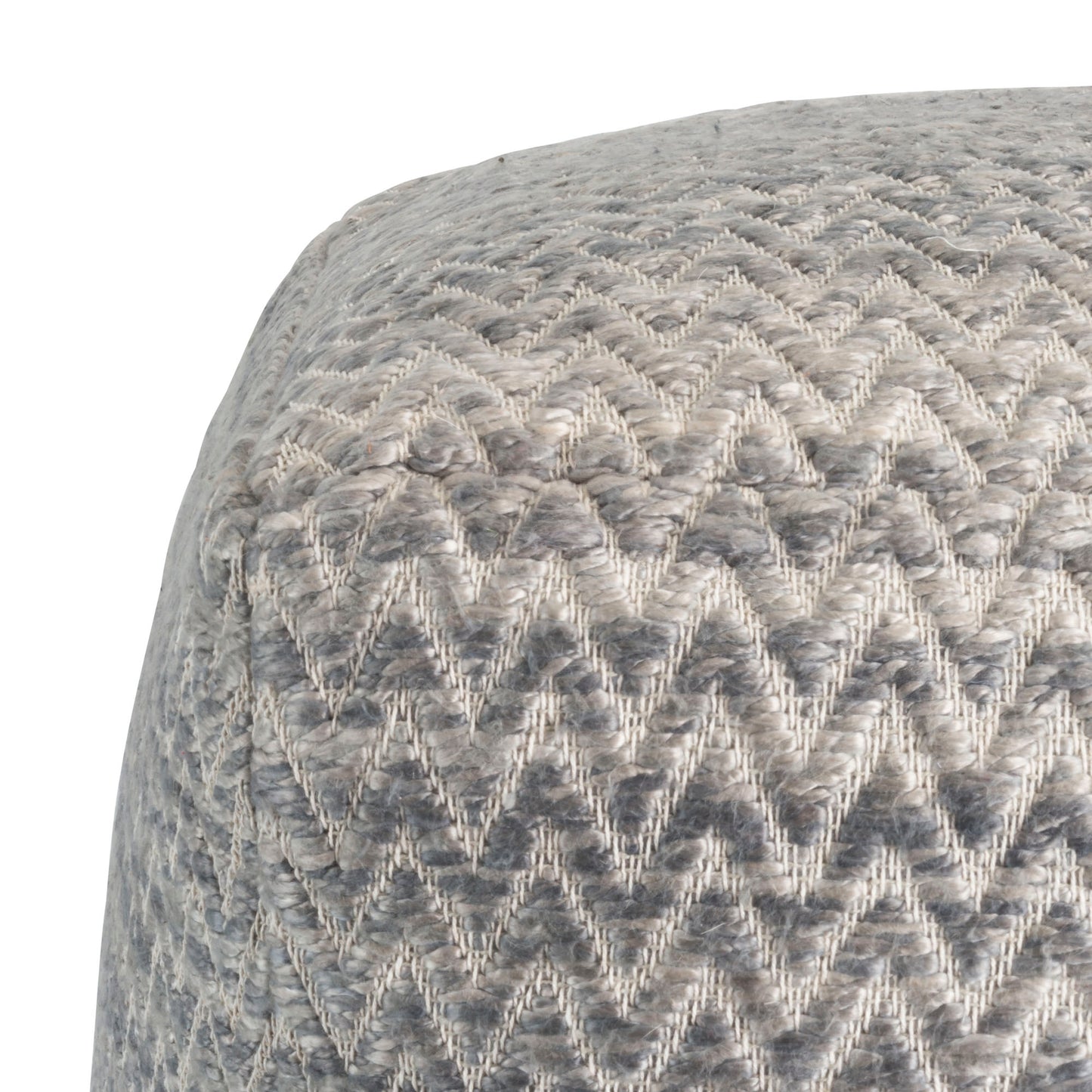 Galaxy Zig-Zag Pouf Ottoman Gray/Silver