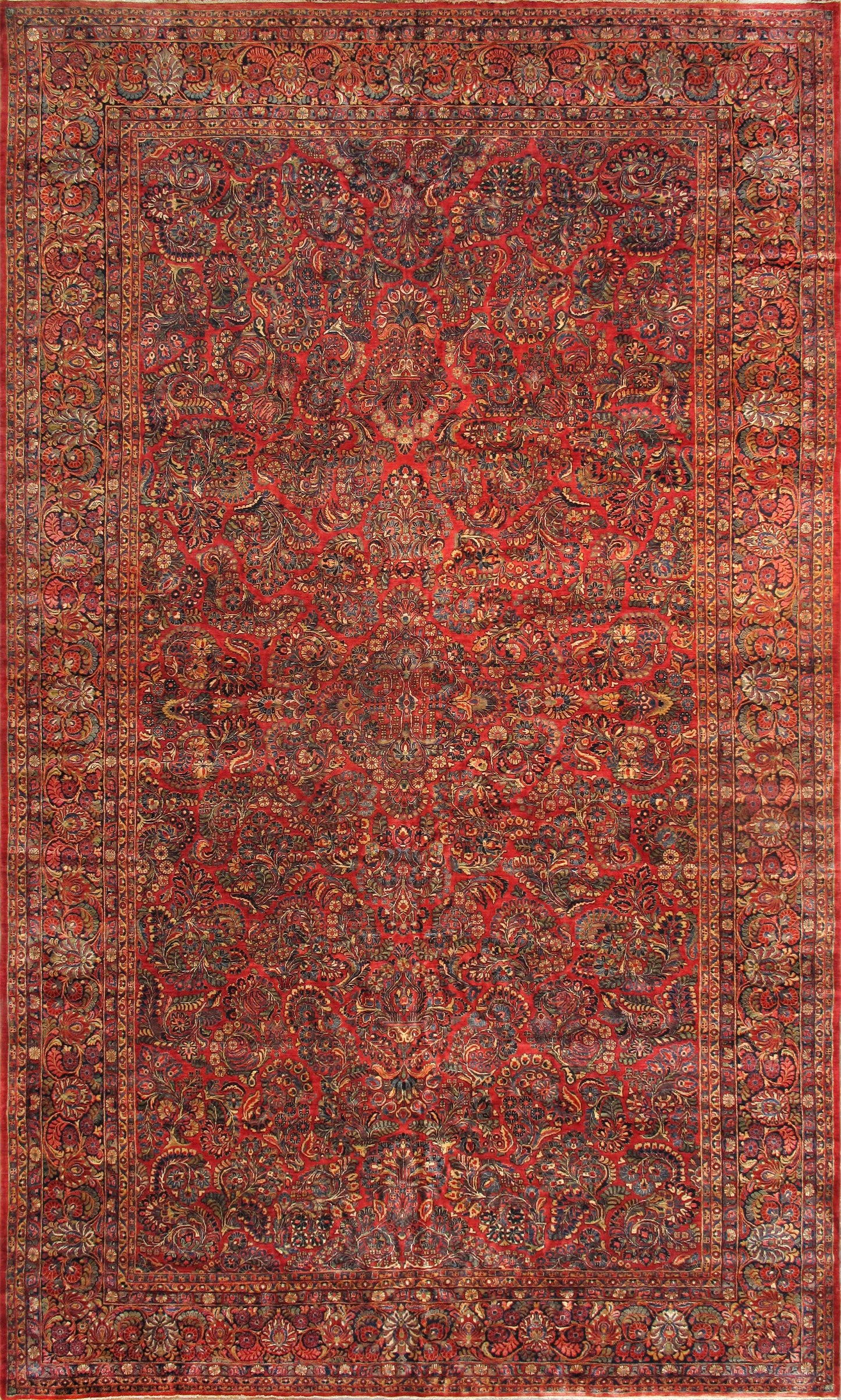 Antique Sarouk Collection Lamb's Wool Area Rug