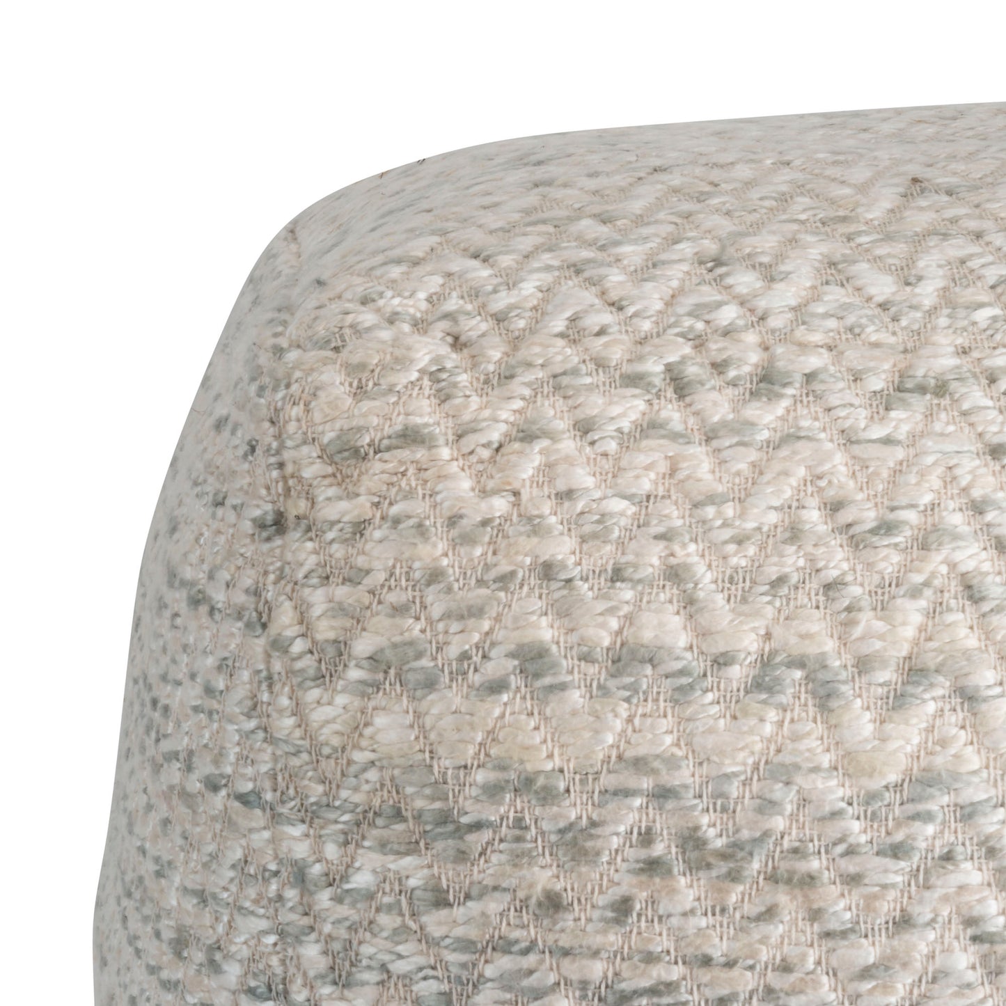 Galaxy Zig-Zag Pouf Ottoman Ivory/Silver