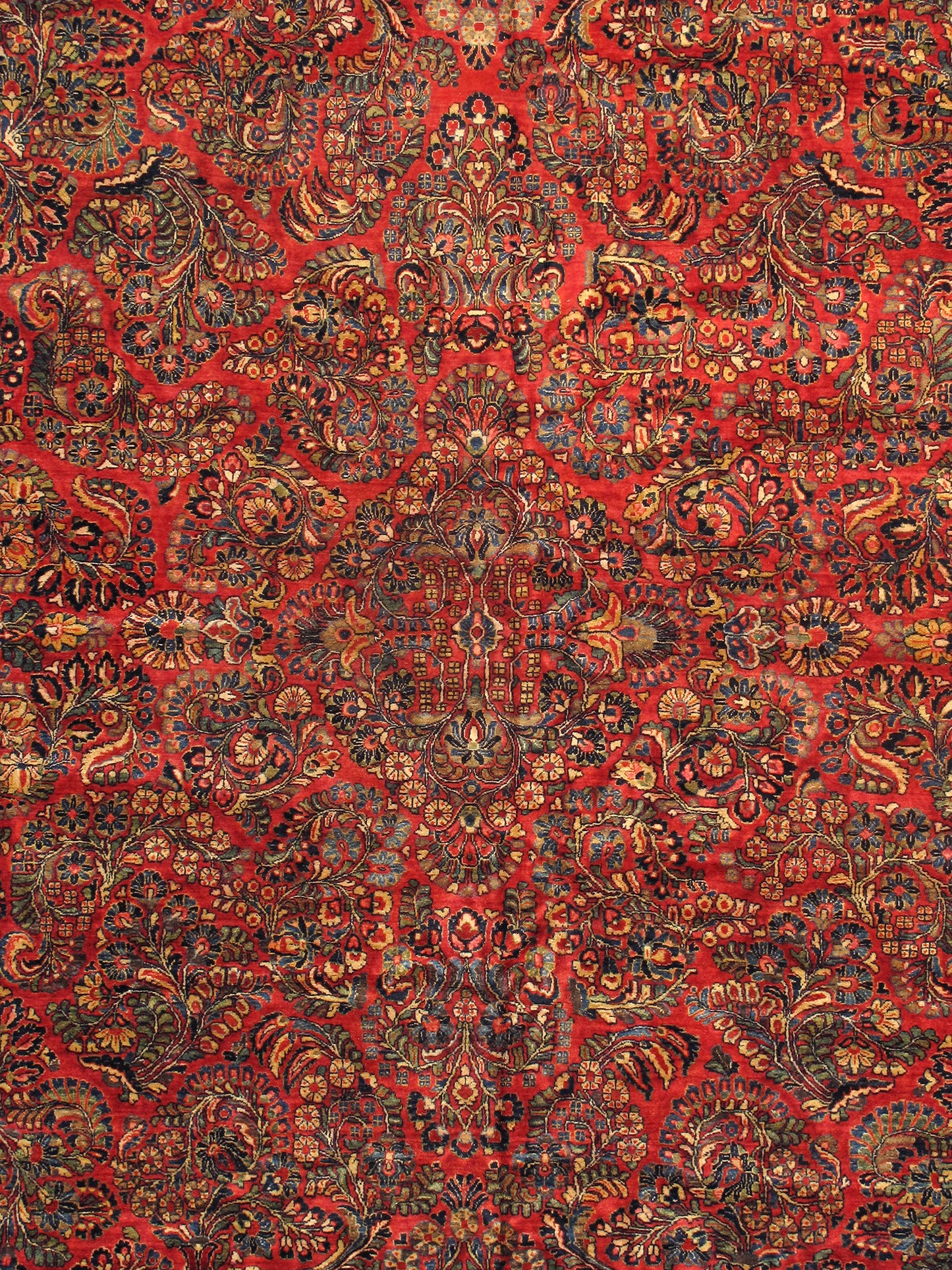 Antique Sarouk Collection Lamb's Wool Area Rug