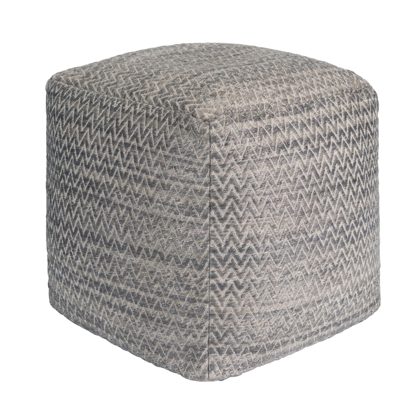 Galaxy Zig-Zag Pouf Ottoman Gray/Silver