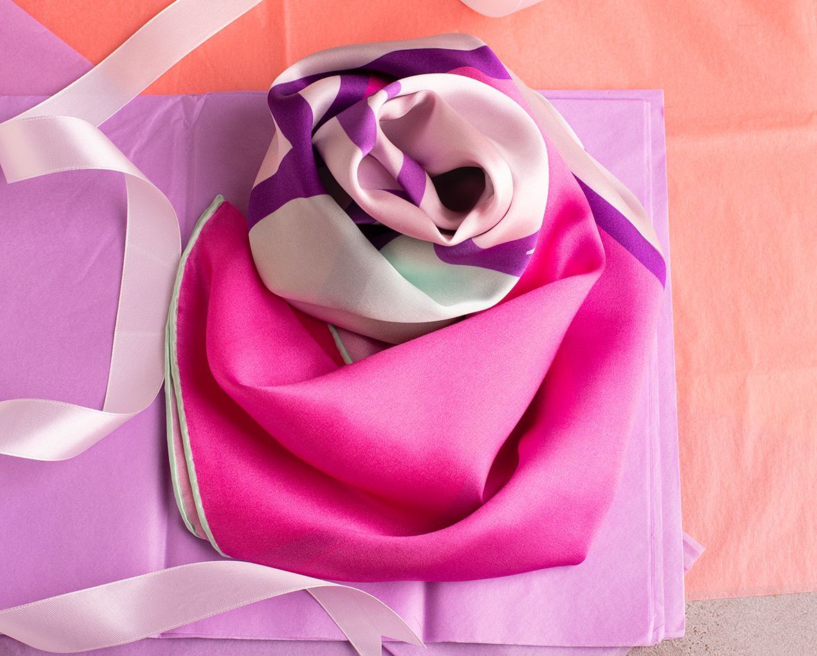 Pink Silk Scarf