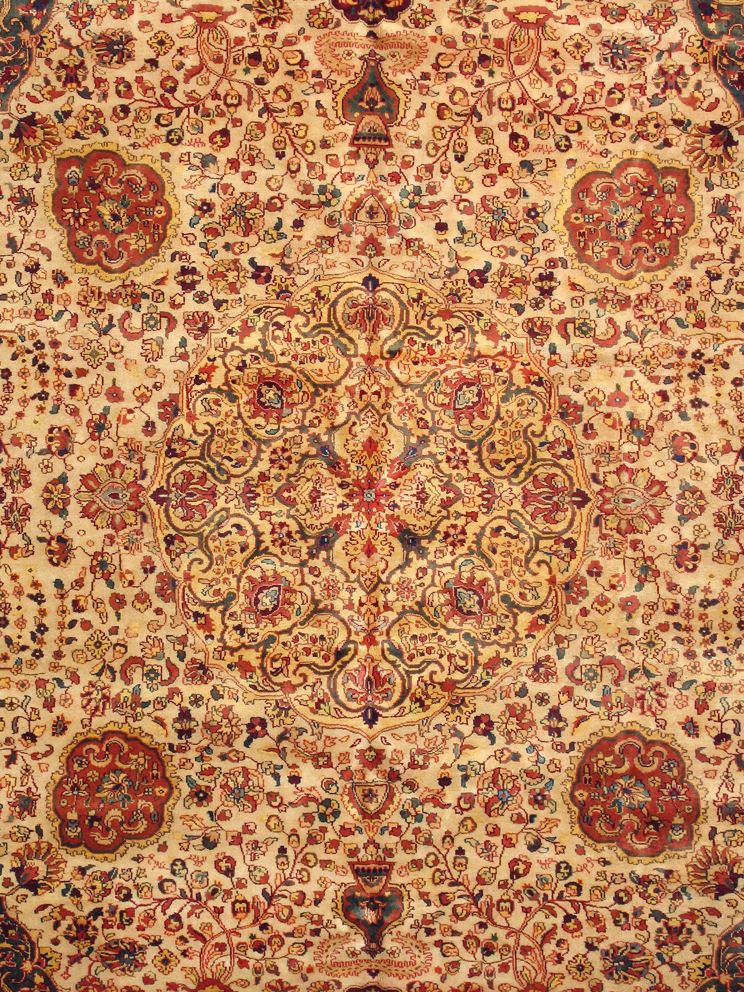 Hand-Knotted Lamb's Wool Beige Area Rug