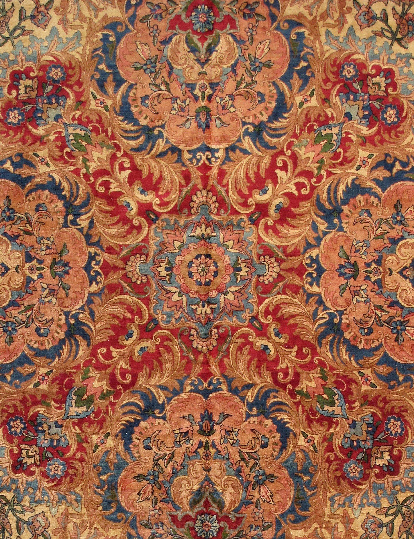 Golden Red Handmade Woolen Area Rug